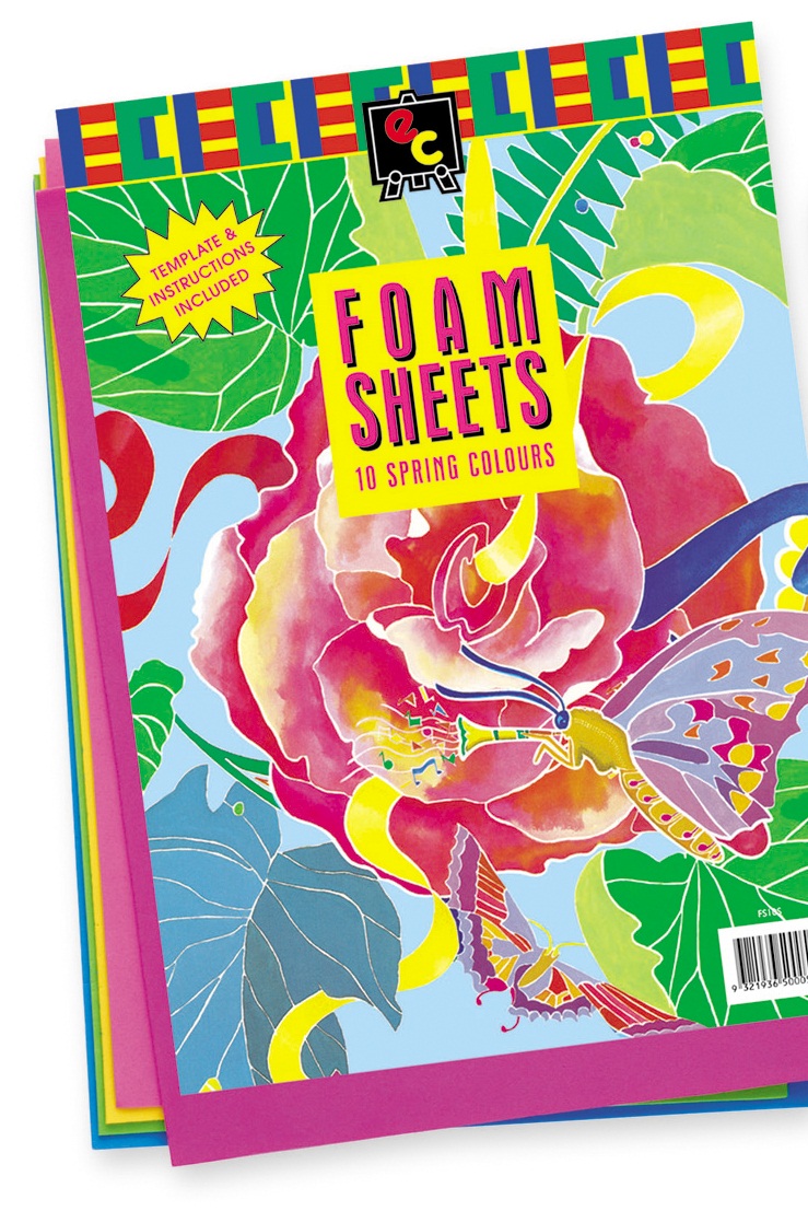 Foam Sheets - A4 2 x 5 Spring Colours Pack of 10